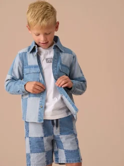 Angel & Rocket 100% Coton Chuck Denim Chemises en patchwork