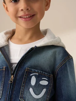 Angel & Rocket Smile Denim Surchemise avec capuche