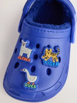 Animal bleu - Sabots chaussons doublés chauds