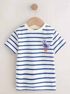 Animal de la mer bleu marine - Lot de 3 t-shirts appliqués à manches courtes (3mois7ans)
