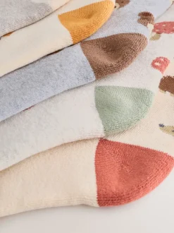 Animaux écrus des bois - Chaussettes en coton éponge riche 5 Lot