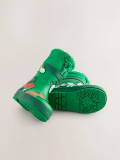 Animaux de ferme verts - Bottes en caoutchouc thermique Thinsulate™ avec extrémité doublée