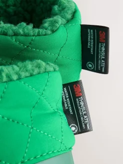 Animaux de ferme verts - Bottes en caoutchouc thermique Thinsulate™ avec extrémité doublée