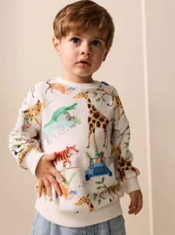 Aquarelle à animaux - Sweat imprimé All-over Col rond (3mois -7ans)