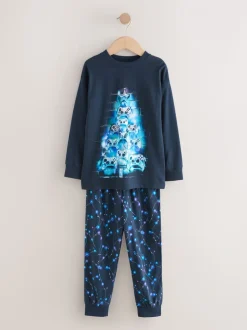 Arbre Gamer bleu marine/bleu - Pyjama de Noël simple (5-16ans)