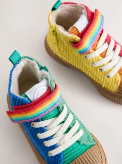 Arc-en-ciel multicolore - Little Bird by Jools Oliver baskets hautes doublées en velours côtelé en peau de mouton