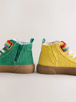 Arc-en-ciel multicolore - Little Bird by Jools Oliver baskets hautes doublées en velours côtelé en peau de mouton