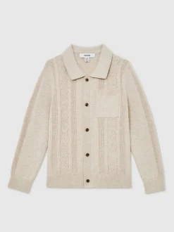 Avoine - Cardigans Reiss Tumnus en Coton-Blend à col polo et détails surpiqués