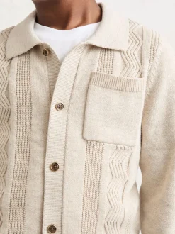 Avoine - Cardigans Reiss Tumnus en Coton-Blend à col polo et détails surpiqués