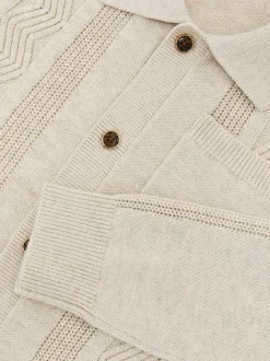 Avoine - Cardigans Reiss Tumnus en Coton-Blend à col polo et détails surpiqués