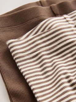 Babyccino Marron/Crème - Ensemble haut à manches longues et legging, lot de 2 (3mois -7ans)