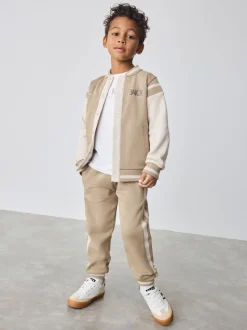 Baker by Ted Baker Beige Sable Varsity Jacket T-Shirt et Joggings Ensemble 3 pièces