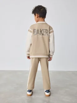 Baker by Ted Baker Beige Sable Varsity Jacket T-Shirt et Joggings Ensemble 3 pièces