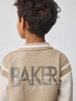 Baker by Ted Baker Beige Sable Varsity Jacket T-Shirt et Joggings Ensemble 3 pièces