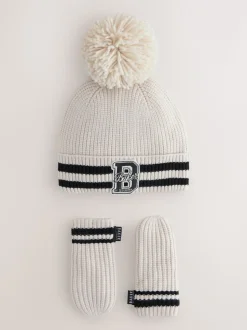 Baker by Ted Baker Boys Varsity Logo Pom Bonnet et Moufles
