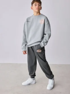 Baker by Ted Baker Ensemble sweat-shirt graphique gris oversize et joggings