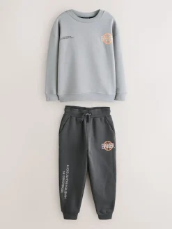 Baker by Ted Baker Ensemble sweat-shirt graphique gris oversize et joggings