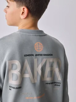 Baker by Ted Baker Ensemble sweat-shirt graphique gris oversize et joggings