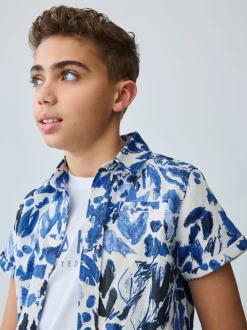 Baker by Ted Baker ensemble chemise et t-shirt bleu à fleurs