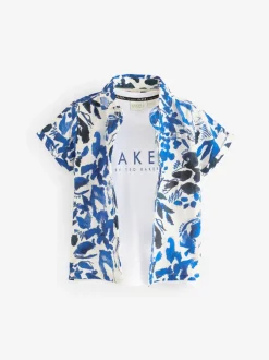 Baker by Ted Baker ensemble chemise et t-shirt bleu à fleurs