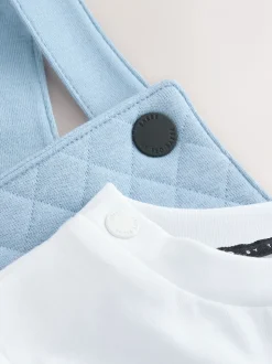 Baker by Ted Baker ensemble salopette et t-shirt bleu matelassé