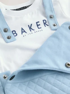 Baker by Ted Baker ensemble salopette et t-shirt bleu matelassé