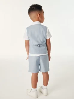 Baker by Ted Baker ensemble gilet, chemise et shorts bleu