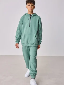 Baker by Ted Baker Ensemble Sweat-shirt et Survêtement Vert Col cheminée zippé