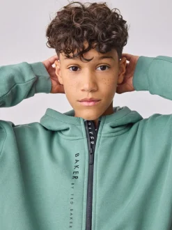 Baker by Ted Baker Ensemble Sweat-shirt et Survêtement Vert Col cheminée zippé