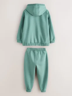 Baker by Ted Baker Ensemble Sweat-shirt et Survêtement Vert Col cheminée zippé