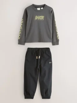 Baker by Ted Baker ensemble t-shirt et pantalon cargo multicolores à manches longues