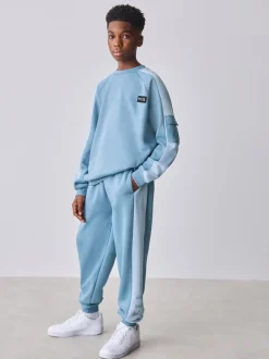 Baker by Ted Baker Ensemble Sweat-shirt et Joggings oversize à empiècement bleu