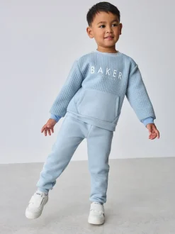 Baker by Ted Baker Ensemble Chandail matelassé et Survêtement Bleu