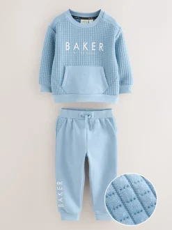 Baker by Ted Baker Ensemble Chandail matelassé et Survêtement Bleu
