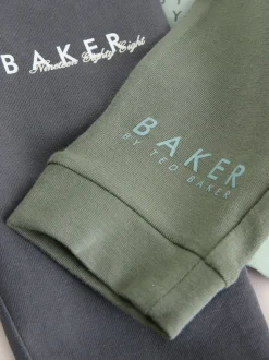 Baker by Ted Baker Ensemble de 2 T-shirts et Leggings Beige Sable/Anthracite/Vert/Kaki