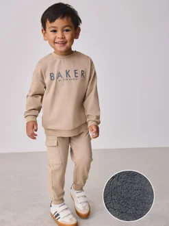 Baker by Ted Baker Ensemble 3 pièces Gilet Borg Beige Sable, Sweat-shirt et Joggings