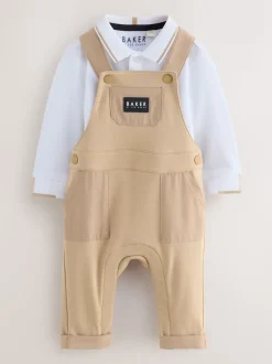 Baker by Ted Baker Ensemble Salopettes Beige Sable et Polos