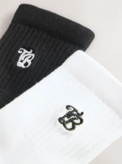 Baker by Ted Baker Lot de 2 chaussettes pour garçons à logo brodé