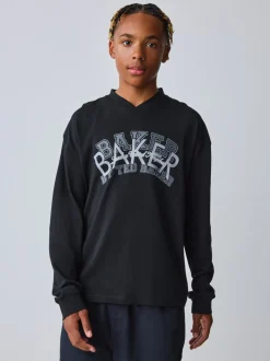Baker by Ted Baker T-shirt graphique noir à col en V