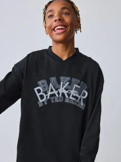 Baker by Ted Baker T-shirt graphique noir à col en V