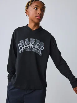 Baker by Ted Baker T-shirt graphique noir à col en V