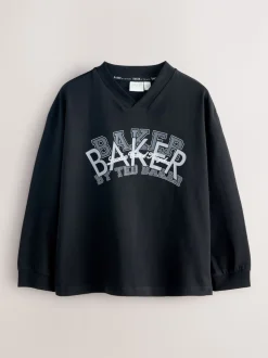 Baker by Ted Baker T-shirt graphique noir à col en V