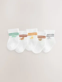 Bande blanche - Lot de 5 chaussettes pour bébé (0mois-2ans)
