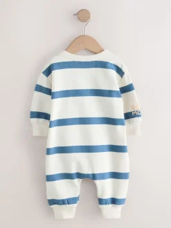 Bande bleue - Barboteuse en molleton bébé (0mois à3ans)