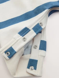 Bande bleue - Barboteuse en molleton bébé (0mois à3ans)