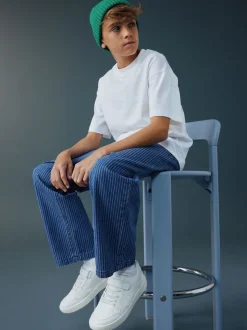 Bande bleue/Ecru - Jean en denim à enfiler (3-16ans)