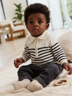 Bande marine - Ensemble haut et pantalon en maille bébé (0mois-2ans)