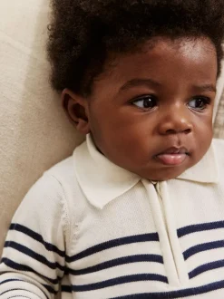 Bande marine - Ensemble haut et pantalon en maille bébé (0mois-2ans)