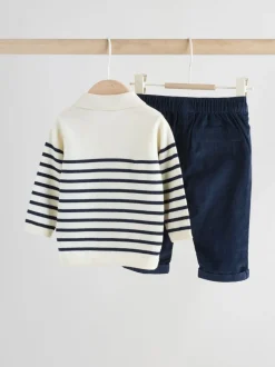 Bande marine - Ensemble haut et pantalon en maille bébé (0mois-2ans)