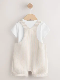 Bande neutre - Ensemble bébé salopette et body tissé (0mois-2ans)